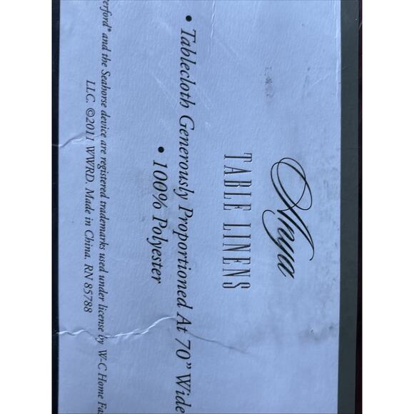 Luxury ANYA WATERFORD LINENS TABLECLOTH Oblong 70”x144” 12 To 16 WHITE RARE NEW - Picture 8 of 12